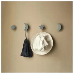 Enfant Nofred Patères, Paniers Enfant|Patères Stars & Moons - Lot de 4 |