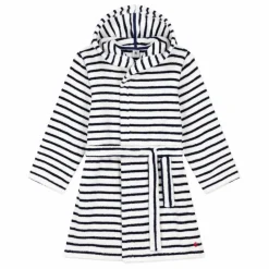 Petit Bateau Peignoir Eponge Rayé | Bleu marine Clearance