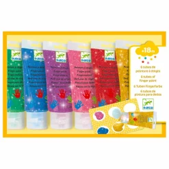 Djeco Peinture à doigts Paillettes - Set de 6