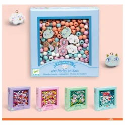 Djeco Loisirs Créatifs|Perles en bois Arc-en-ciel |