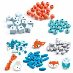 Djeco Perles en bois Petits animaux | Bleu Discount