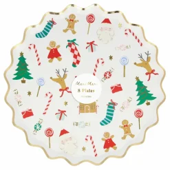 Meri Meri Petites assiettes Joli Noël - set de 8 Multicolore