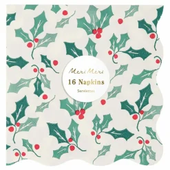 Enfant Meri Meri Décoration De Fête|Petites serviettes Houx - set de 16