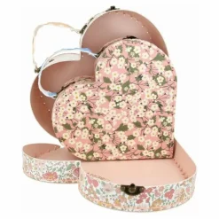 Hot Meri Meri Petites valises de rangement Cœurs - x Liberty Multicolore
