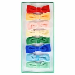 Meri Meri Pinces à cheveux nœuds velours - Set de 8 Multicolore Clearance