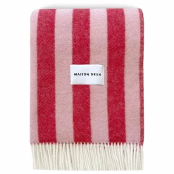 New Maison Deux Plaid en laine Candy Wrap | Rouge cerise