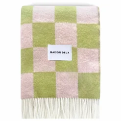 Enfant Maison Deux Linge De Lit Enfant|Linge De Lit|Plaid en laine Damier |