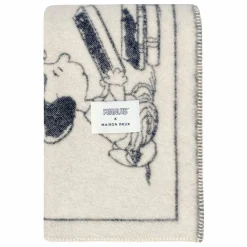 New Maison Deux Plaid en laine Peanuts ZZZ | Noir