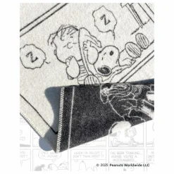 New Maison Deux Plaid en laine Peanuts ZZZ | Noir