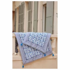 Louise Misha Plaid Enoha en coton bio | Bleu azur Sale