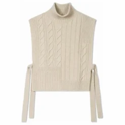 Outlet Bompard Plastron Long Ceinturé Torsades et Côtes Cachemire | Avoine