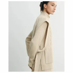 Outlet Bompard Plastron Long Ceinturé Torsades et Côtes Cachemire | Avoine