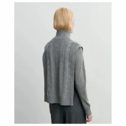 New Bompard Plastron Torsades Boutonné Cachemire | Gris