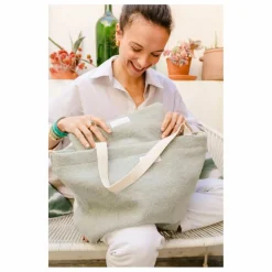 Adorna Pochette en laine et lin | Bleu chiné Sale