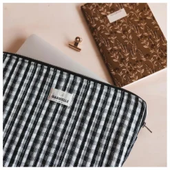 New Gabrielle Paris Pochette ordinateur Vichy | Noir