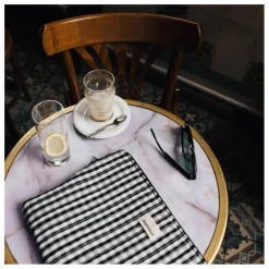 New Gabrielle Paris Pochette ordinateur Vichy | Noir