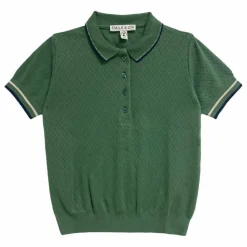 Clearance Emile et Ida Polo Pointelle | Vert sapin