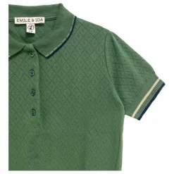 Clearance Emile et Ida Polo Pointelle | Vert sapin