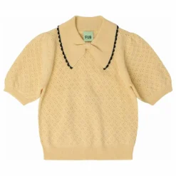 Best FUB Polo Pointelle Laine de Mérinos | Jaune pâle