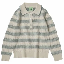Enfant FUB Blouses, T-Shirts|Polo Pointelle Maille Extra Fine Laine Mérinos |