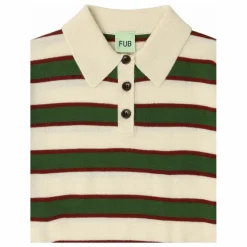Outlet FUB Polo Rayé Laine de Mérinos | Ecru