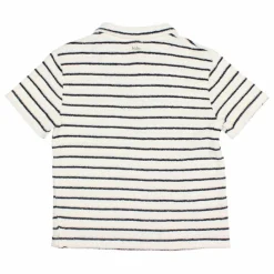 Búho Polo Terry Rayures Eponge Coton Bio | Bleu Discount