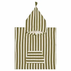 Discount Rose in April Poncho de bain Suzon rayé | Vert kaki