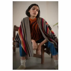 La Méricaine Poncho Long Apache Laine Recyclée | Gris