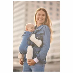 BabyBjörn Porte-bébé Harmony en jersey tissé chiné | Bleu Discount