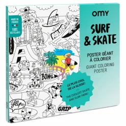 Hot Omy Poster à colorier - Surf & skate Multicolore