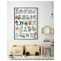 Omy Poster géant à colorier ABC Multicolore New