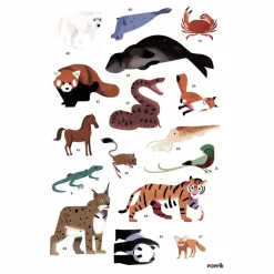 Best Poppik Poster sticker Animaux Multicolore