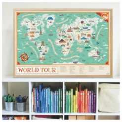Hot Poppik Poster sticker Tour du monde Multicolore