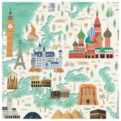 Hot Poppik Poster sticker Tour du monde Multicolore