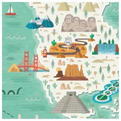 Hot Poppik Poster sticker Tour du monde Multicolore