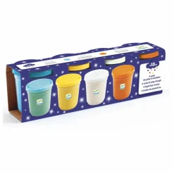 Djeco Pots de pâte à modeler Pailletées - Set de 4