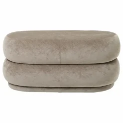 Hot Ferm Living Pouf en velours dévoré | Beige