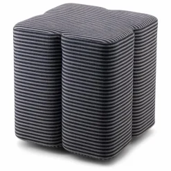 The Socialite Family Pouf Fiori en tissu rayé | Bleu nuit Best