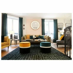 Maison Sarah Lavoine Pouf Léo en velours | Ocre Outlet