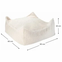 Wigiwama Pouf ottoman en teddy | Ecru Best