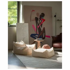 Wigiwama Pouf ottoman en teddy | Ecru Best