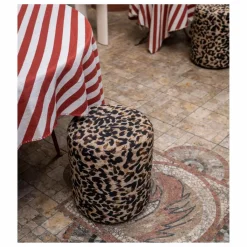 Online The Socialite Family Pouf rond Mobile en jacquard de coton | Léopard