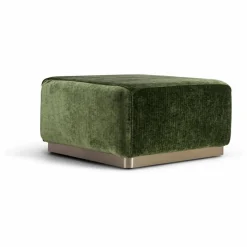 The Socialite Family Pouf Rotondo en velours côtelé brillant | Vert olive Online