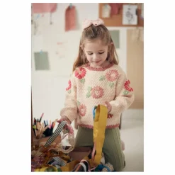 Louise Misha Pull Acia Fleurs Brodées Bébé | Rose poudré