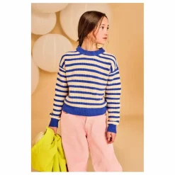 AO76 Pull Carla Rayé | Bleu Best