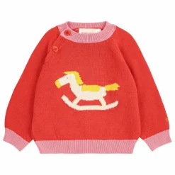 Sale Bobo Choses Pull Cheval à Bascule Coton Bio | Rouge
