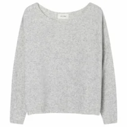 New American Vintage Pull Col Bateau Damsville Laine | Gris chiné