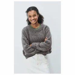 American Vintage Pull Col Bateau Vitow Alpaga et Laine | Acier Best