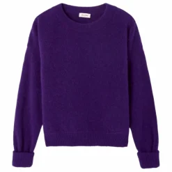 Hot American Vintage Pull Col Bateau Vitow Alpaga et Laine | Aubergine