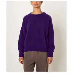 Hot American Vintage Pull Col Bateau Vitow Alpaga et Laine | Aubergine